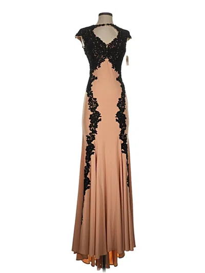 Pre-owned Betsy & Adam Cocktail Dress In Brown