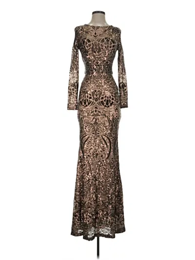 Pre-owned Betsy & Adam Cocktail Dress In Brown