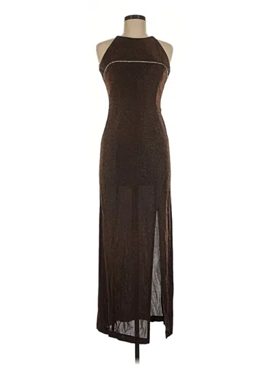 Pre-owned Betsy & Adam Cocktail Dress In Brown