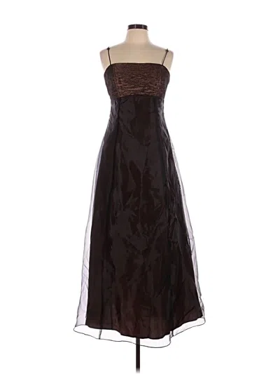 Pre-owned Betsy & Adam Cocktail Dress In Brown