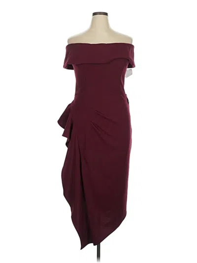 Pre-owned Betsy & Adam Cocktail Dress In Burgundy