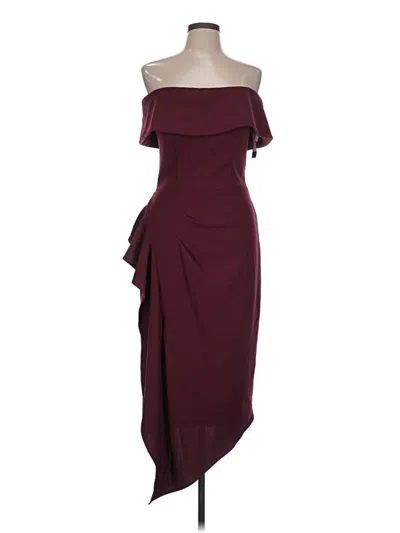 Pre-owned Betsy & Adam Cocktail Dress In Burgundy