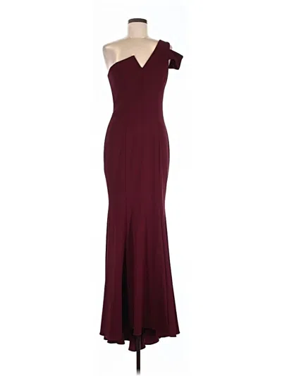 Pre-owned Betsy & Adam Cocktail Dress In Burgundy
