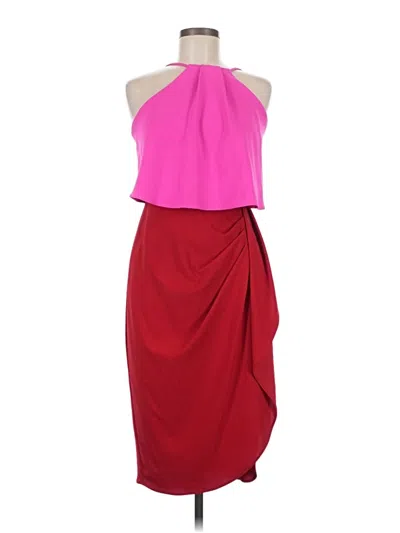 Pre-owned Betsy & Adam Cocktail Dress In Burgundy