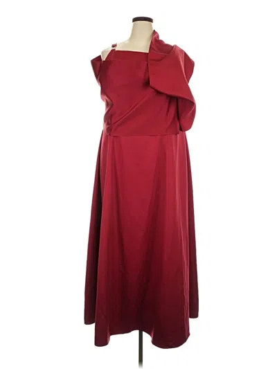 Pre-owned Betsy & Adam Cocktail Dress In Burgundy