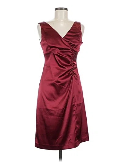 Pre-owned Betsy & Adam Cocktail Dress In Burgundy