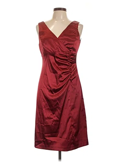 Pre-owned Betsy & Adam Cocktail Dress In Burgundy