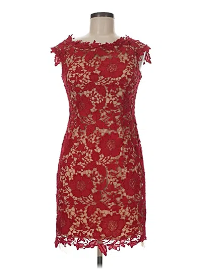Pre-owned Betsy & Adam Cocktail Dress In Burgundy