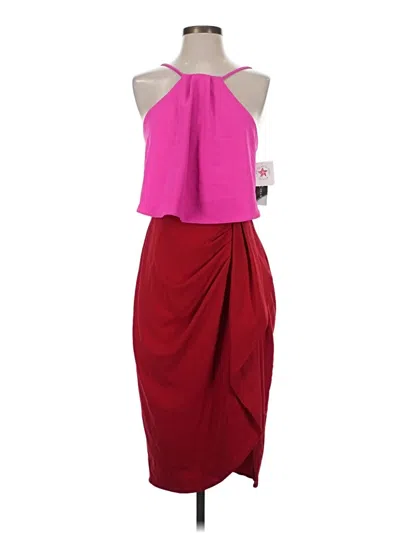 Pre-owned Betsy & Adam Cocktail Dress In Burgundy