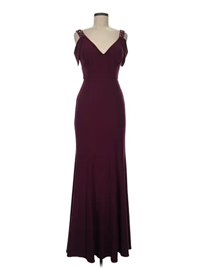 Pre-owned Betsy & Adam Cocktail Dress In Burgundy
