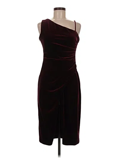 Pre-owned Betsy & Adam Cocktail Dress In Burgundy