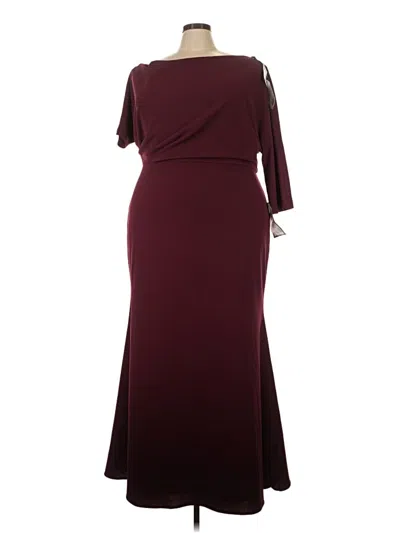 Pre-owned Betsy & Adam Cocktail Dress In Burgundy