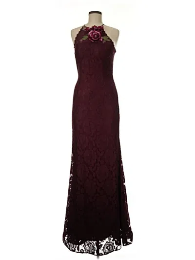 Pre-owned Betsy & Adam Cocktail Dress In Burgundy