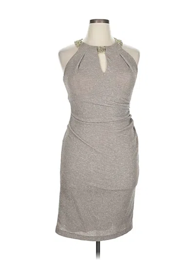 Pre-owned Betsy & Adam Cocktail Dress In Gray
