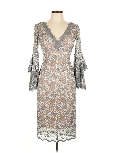 Pre-owned Betsy & Adam Cocktail Dress In Gray