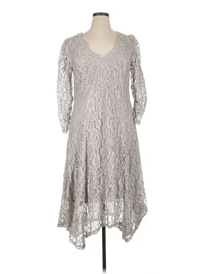 Pre-owned Betsy & Adam Cocktail Dress In Gray