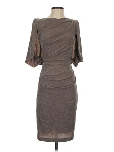 Pre-owned Betsy & Adam Cocktail Dress In Gray