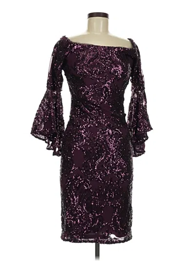 Pre-owned Betsy & Adam Cocktail Dress In Purple