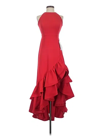 Pre-owned Betsy & Adam Cocktail Dress In Red