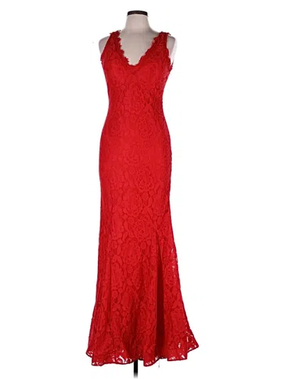 Pre-owned Betsy & Adam Cocktail Dress In Red