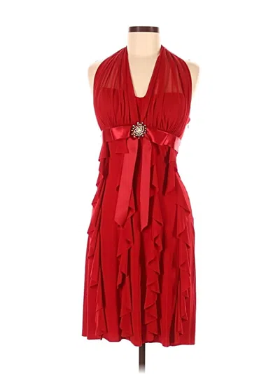 Pre-owned Betsy & Adam Cocktail Dress In Red
