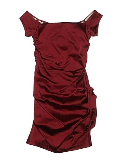 Pre-owned Betsy & Adam Cocktail Dress In Red