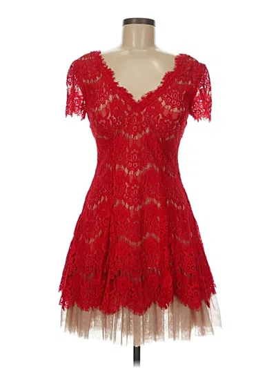 Pre-owned Betsy & Adam Cocktail Dress In Red