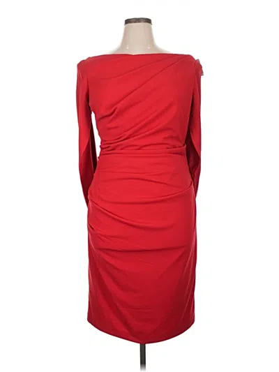 Pre-owned Betsy & Adam Cocktail Dress In Red