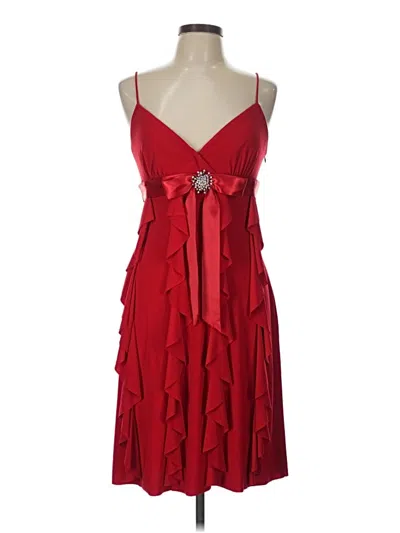 Pre-owned Betsy & Adam Cocktail Dress In Red