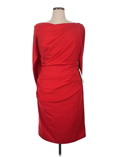 Pre-owned Betsy & Adam Cocktail Dress In Red