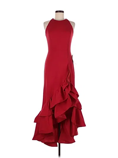 Pre-owned Betsy & Adam Cocktail Dress In Red