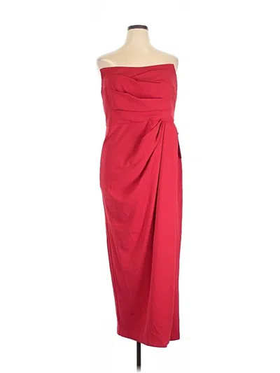 Pre-owned Betsy & Adam Cocktail Dress In Red