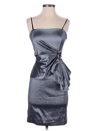 Pre-owned Betsy & Adam Cocktail Dress In Silver