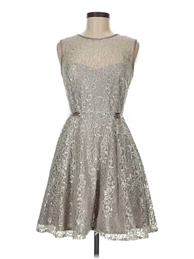Pre-owned Betsy & Adam Cocktail Dress In Silver