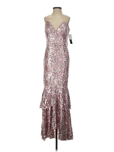 Pre-owned Betsy & Adam Cocktail Dress In Silver