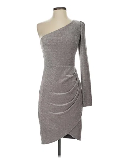 Pre-owned Betsy & Adam Cocktail Dress In Silver