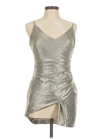 Pre-owned Betsy & Adam Cocktail Dress In Silver