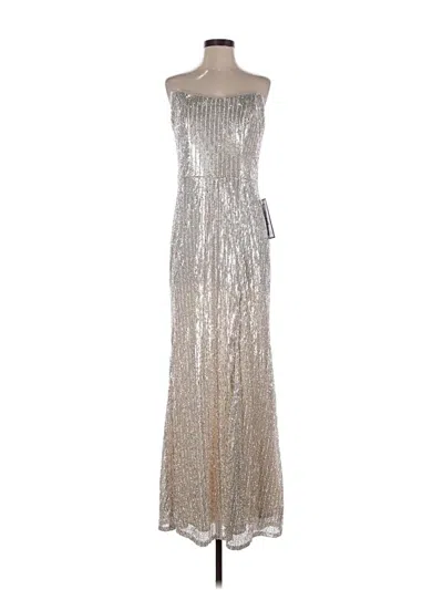Pre-owned Betsy & Adam Cocktail Dress In Silver