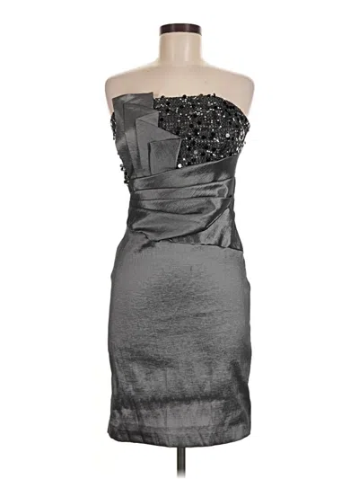 Pre-owned Betsy & Adam Cocktail Dress In Silver