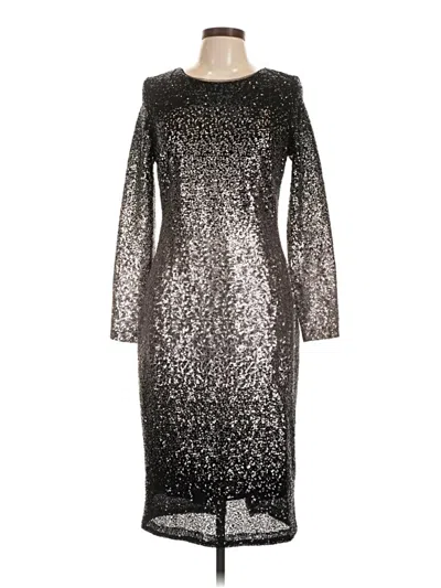 Pre-owned Betsy & Adam Cocktail Dress In Silver