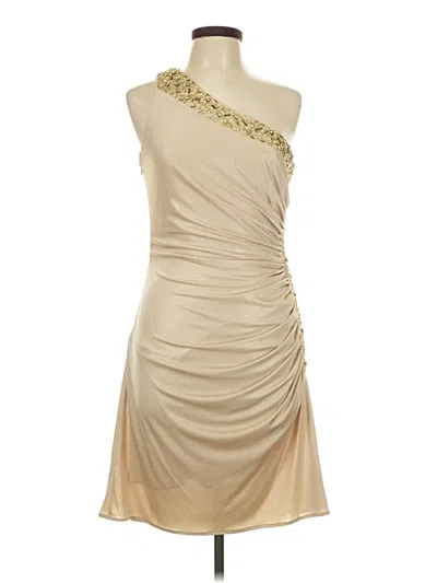 Pre-owned Betsy & Adam Cocktail Dress In Tan
