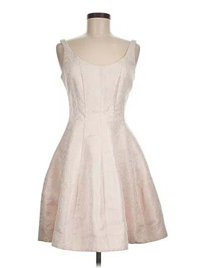 Pre-owned Betsy & Adam Cocktail Dress In Tan