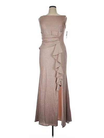 Pre-owned Betsy & Adam Cocktail Dress In Tan