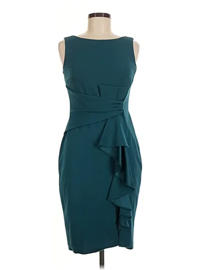 Pre-owned Betsy & Adam Cocktail Dress In Teal