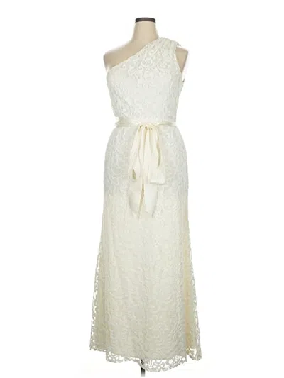 Pre-owned Betsy & Adam Cocktail Dress In White