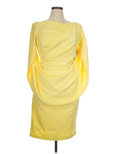 Pre-owned Betsy & Adam Cocktail Dress In Yellow