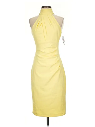 Pre-owned Betsy & Adam Cocktail Dress In Yellow