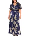 Betsy & Adam Plus Size Metallic-print A-line Dress