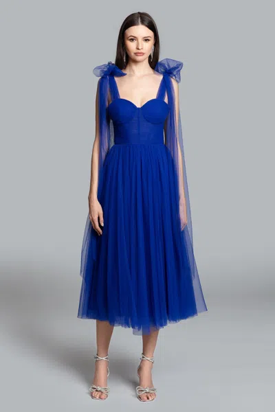 Betsy & Adam Ghrail "bowery" Mesh Midi In Blue