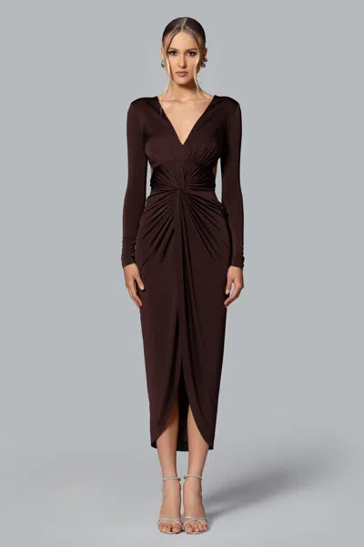 Betsy & Adam Ghrail "sawyer" Knit Jersey Dress In Brown